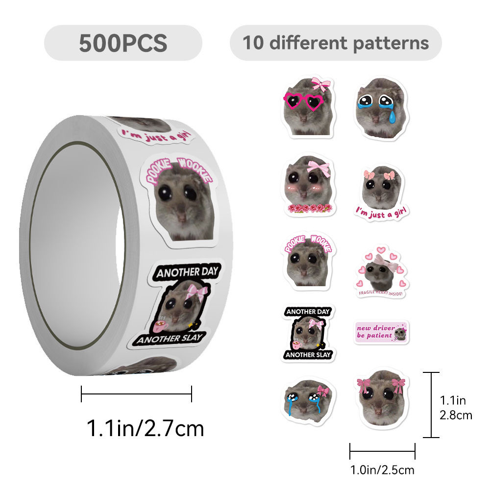 100-500pcs Ins Sad Hamster Car - Badminton Meme 评论和价格